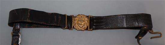 A naval officers sword belt